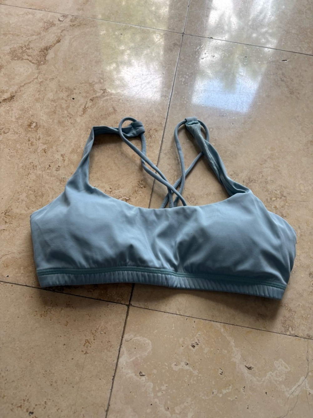 Light Blue Strappy Sports Bra - Women Intimates & Sleepwear